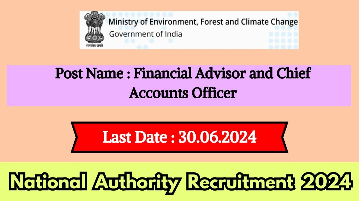 National Authority Recruitment 2024 - Latest Financial Advisor and Chief Accounts Officer on 13 May 2024
