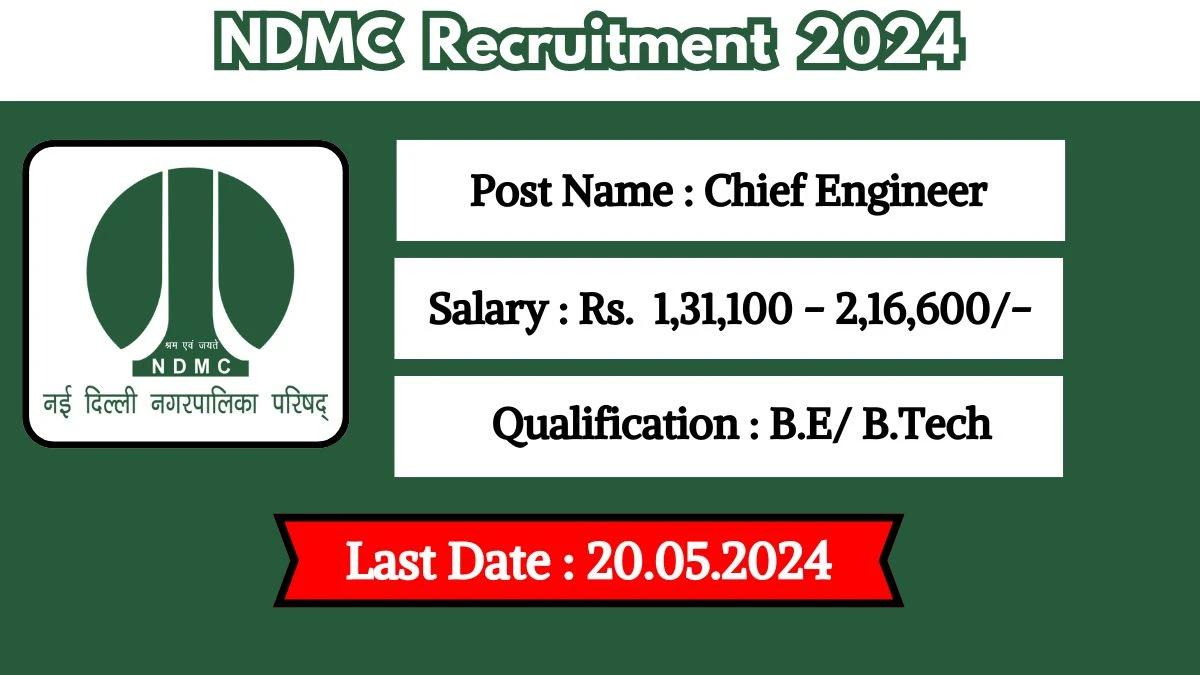 NDMC Recruitment 2024 New Opportunity Out, Check Vacancy, Post, Qualification and Application Procedure