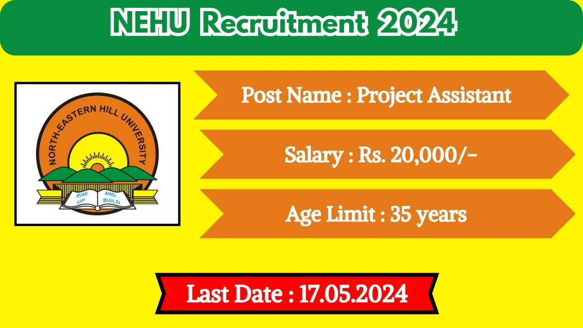 NEHU Recruitment 2024 Check Post, Age Limit, Vacancies, Qualification, Salary And How To Apply