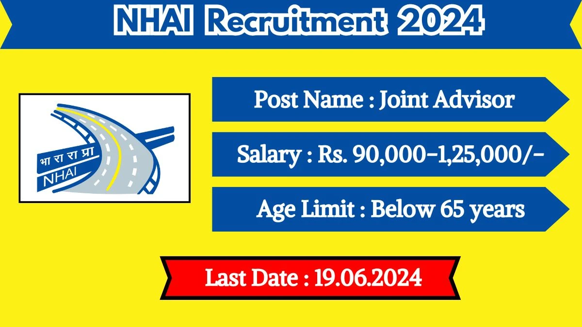 NHAI Recruitment 2024 Notification Out, Check Post, Salary, Age, Qualification And How To Apply