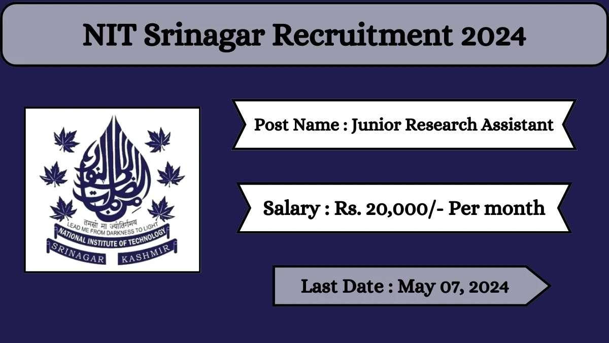 NIT Srinagar Recruitment 2024 Check Posts, Salary, Qualification, Selection Process And How To Apply
