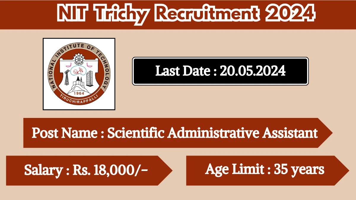 NIT Trichy Recruitment 2024 Check Post, Qualification Requirements, Age Limit And How To Apply