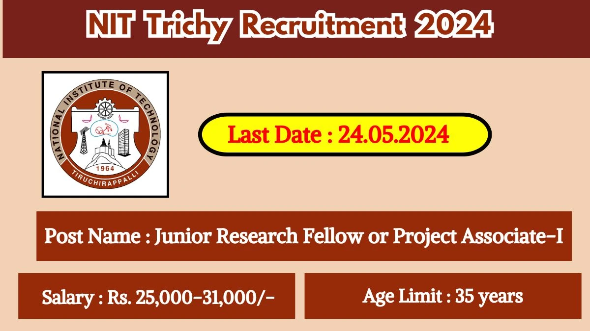 NIT Trichy Recruitment 2024 New Notification Out, Check Post, Salary, Age, Qualification And Other Vital Details