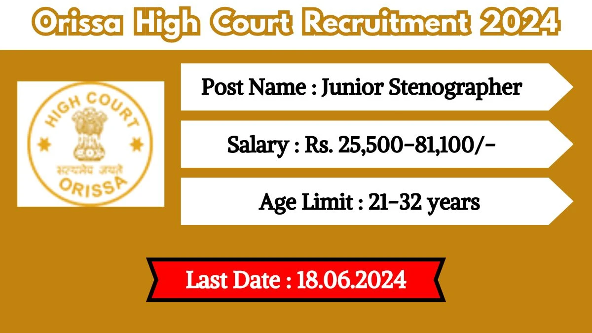 Orissa High Court Recruitment 2024 Check Post, Salary, Qualification, Age And Other Important Details