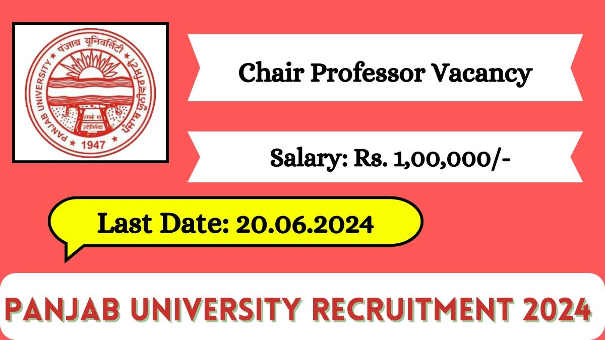 Panjab University Recruitment 2024 New Notification Out, Check Posts, Qualification, Salary And Other Vital Details