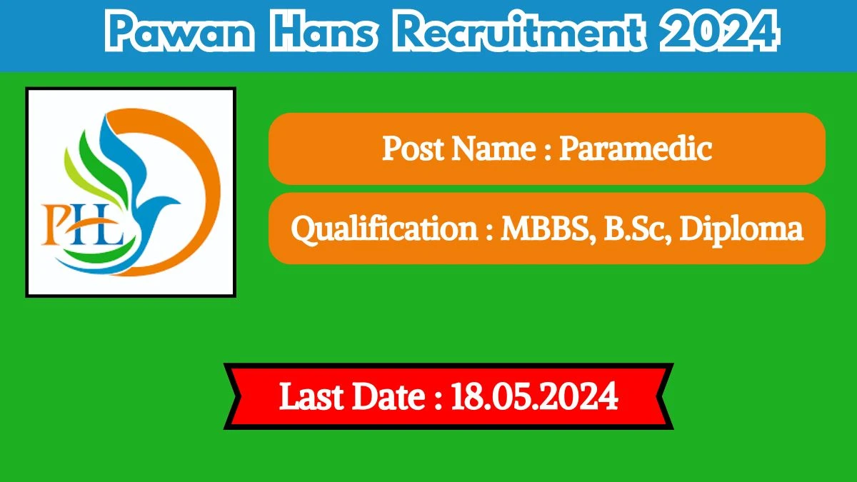 Pawan Hans Recruitment 2024 New Opportunity Out, Check Vacancy, Post, Qualification and Application Procedur