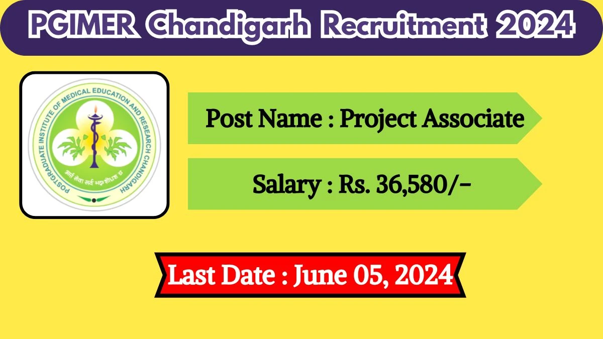 PGIMER Chandigarh Recruitment 2024 Check Posts, Salary, Qualification And How To Apply