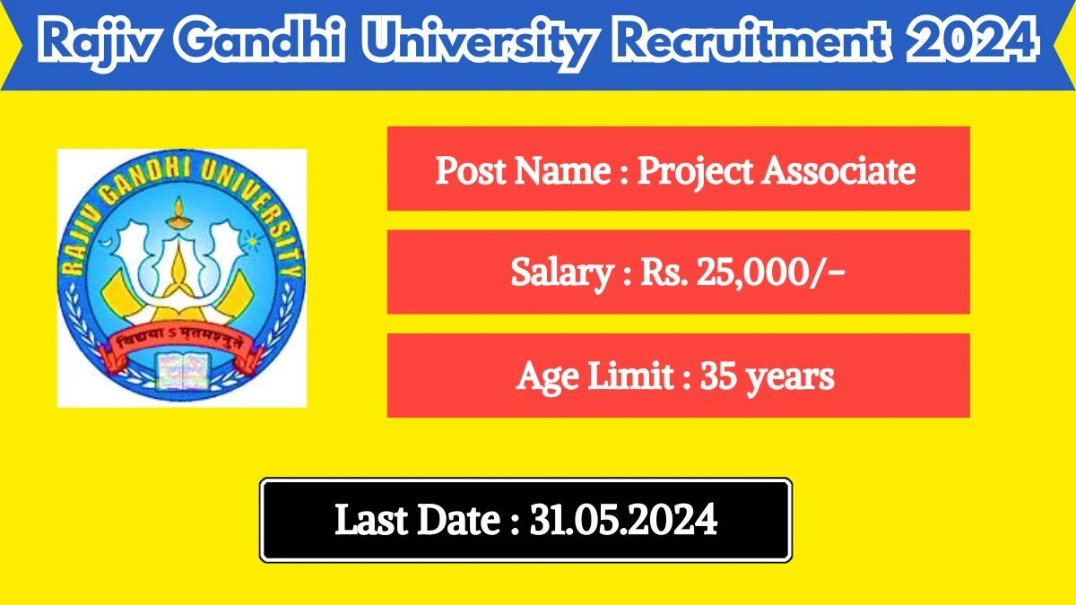Rajiv Gandhi University Recruitment 2024 New Notification Out, Check Post, Salary, Age, Qualification And How To Apply