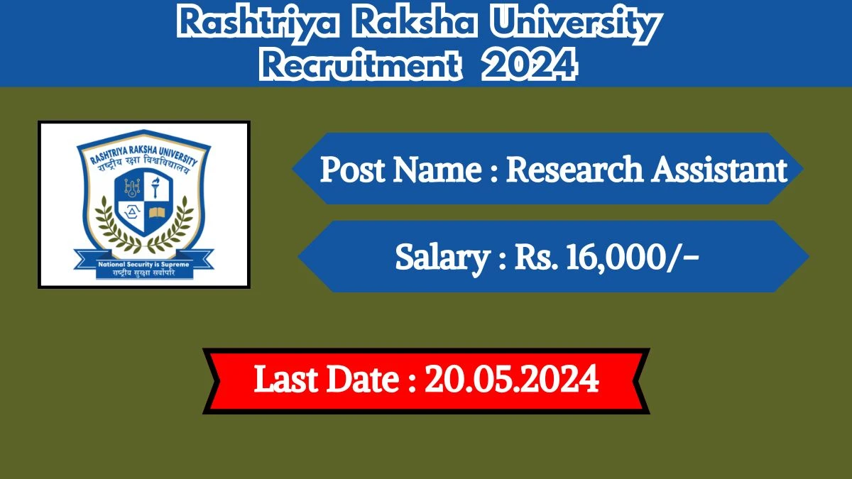 Rashtriya Raksha University Recruitment 2024 Check Posts, Qualification, Pay Scale And How To Apply