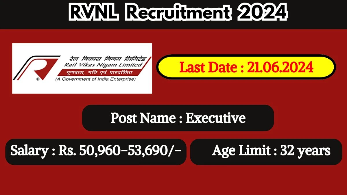 RVNL Recruitment 2024 Check Post, Age, Qualification, Salary And Process To Apply