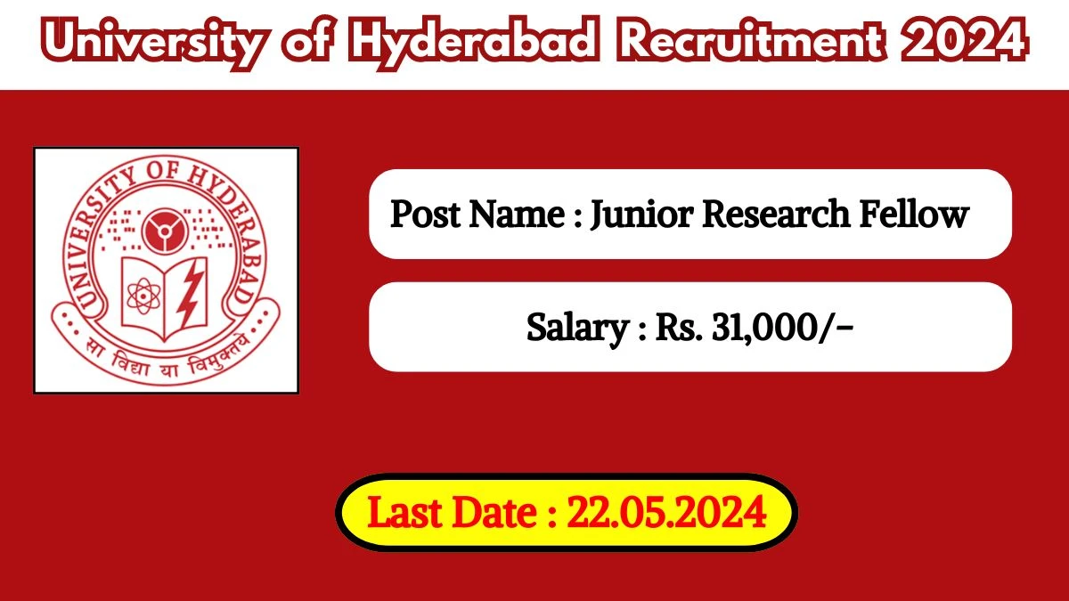 University of Hyderabad Recruitment 2024 Check Post, Vacancies, Pay Scale, Age And Other Details