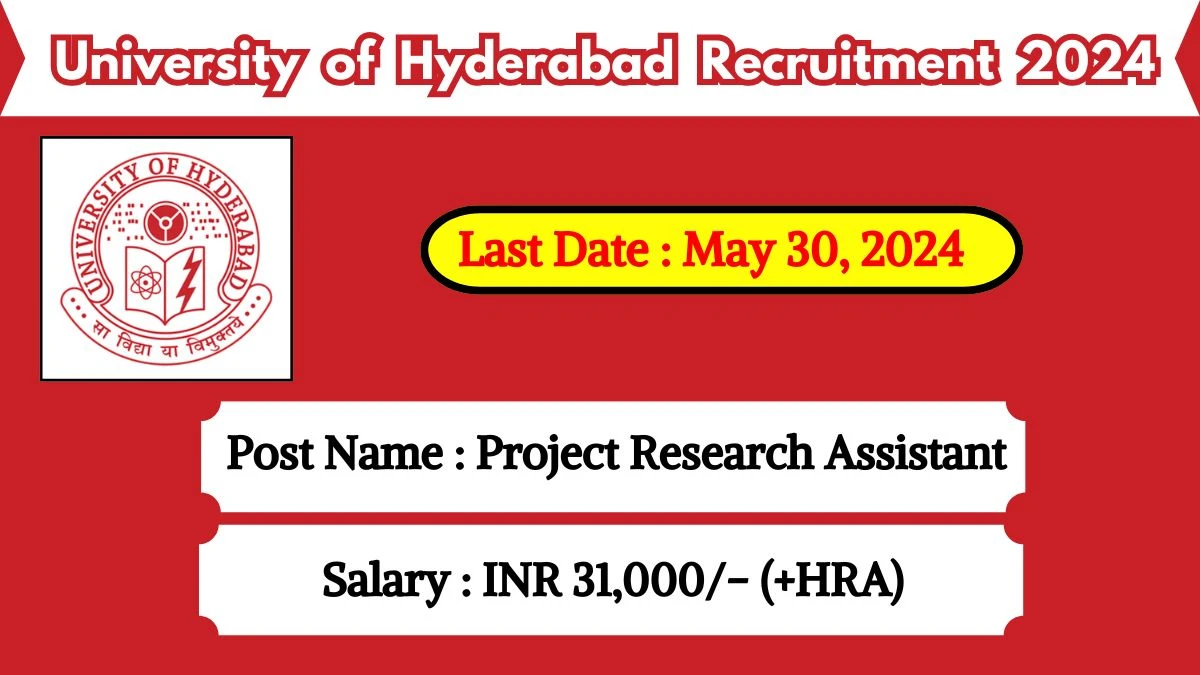 University of Hyderabad Recruitment 2024 Check Posts, Qualification And How To Apply