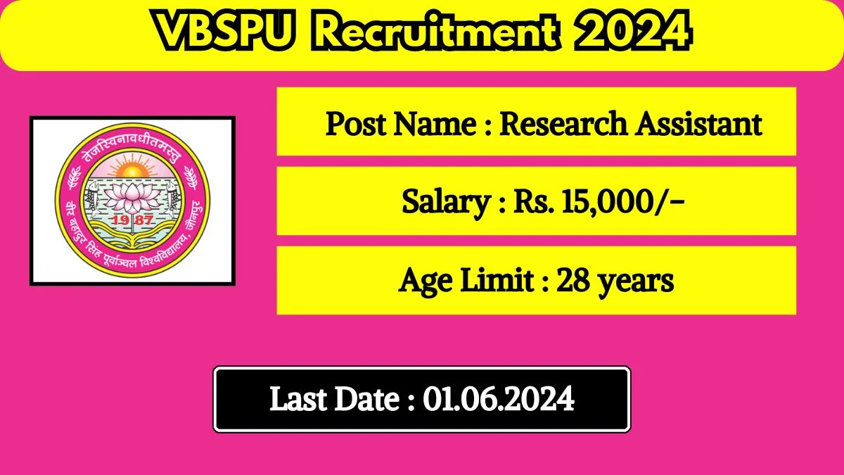 VBSPU Recruitment 2024 Notification Out, Check Post, Qualification, Salary, Age Limit And How To Apply