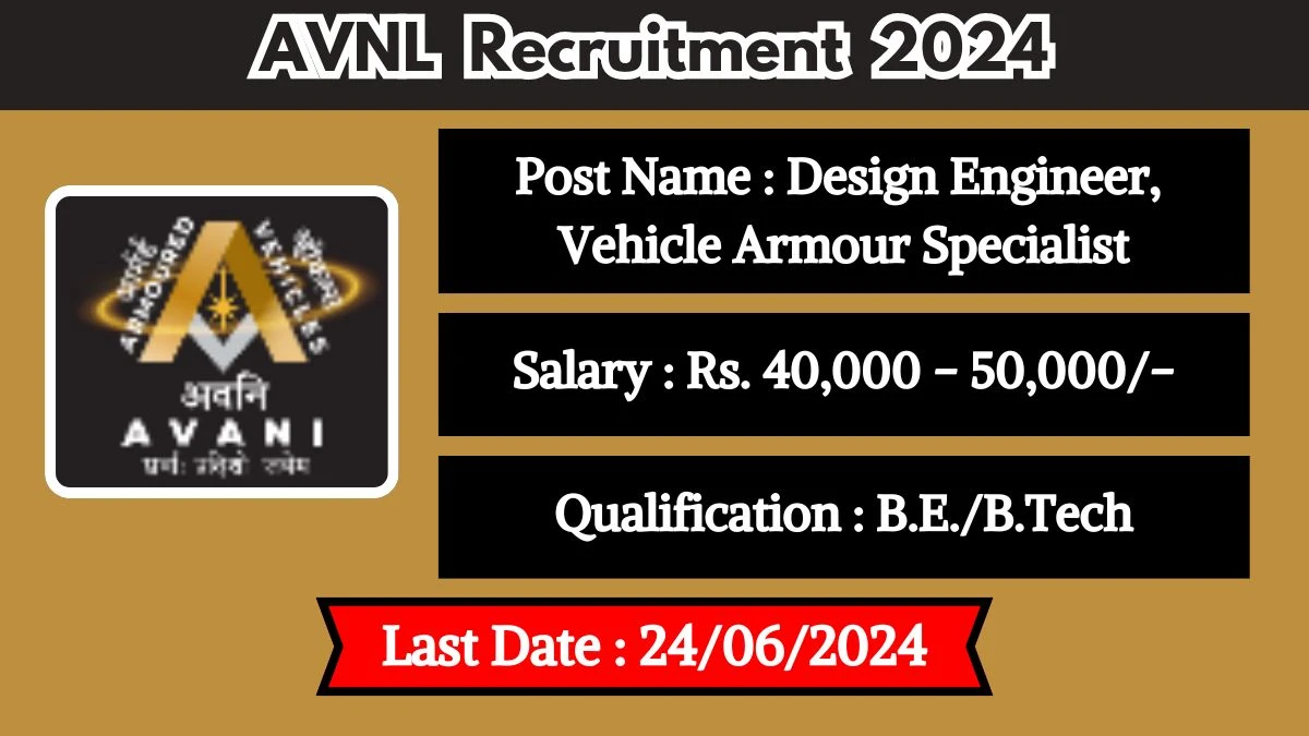 AVNL Recruitment 2024 New Opportunity Out, Check Vacancy, Post, Qualification and Application Procedure