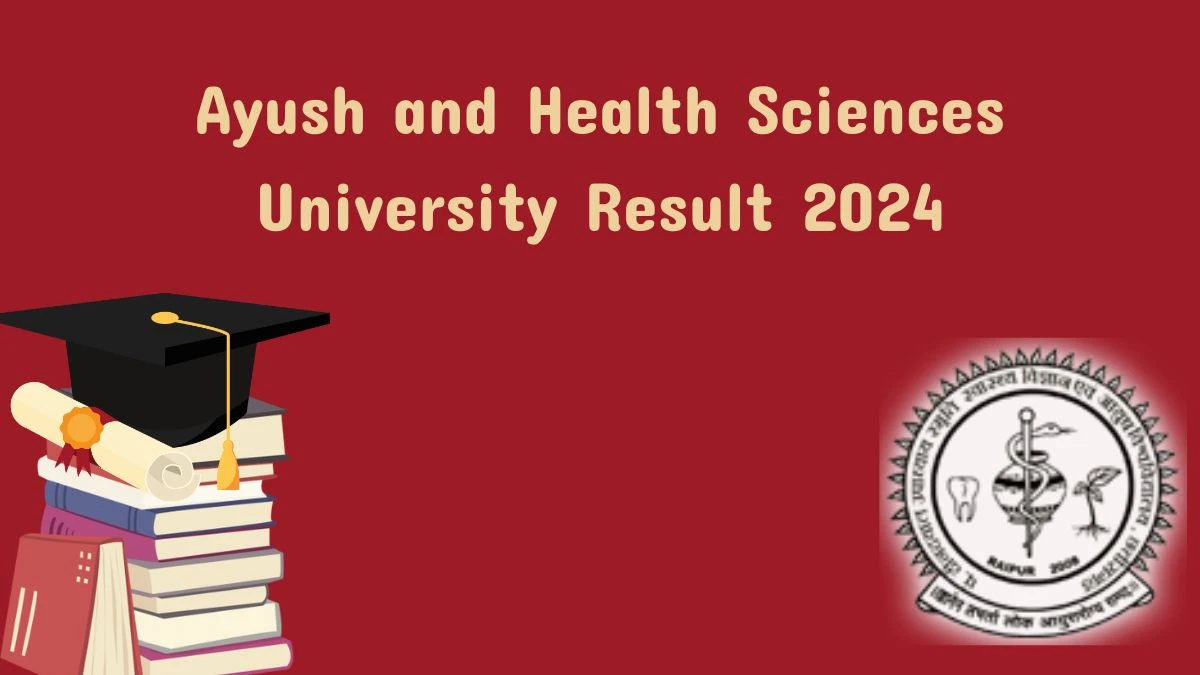 Ayush and Health Sciences University Result 2024  (Released) at cghealthuniv.com Link Details Here
