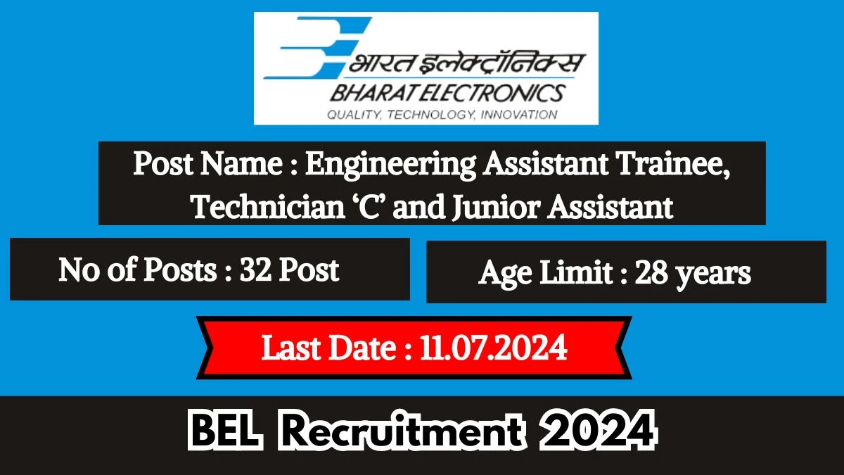 BEL Recruitment 2024 Check Post, Salary, Age, Qualification And Apply Now