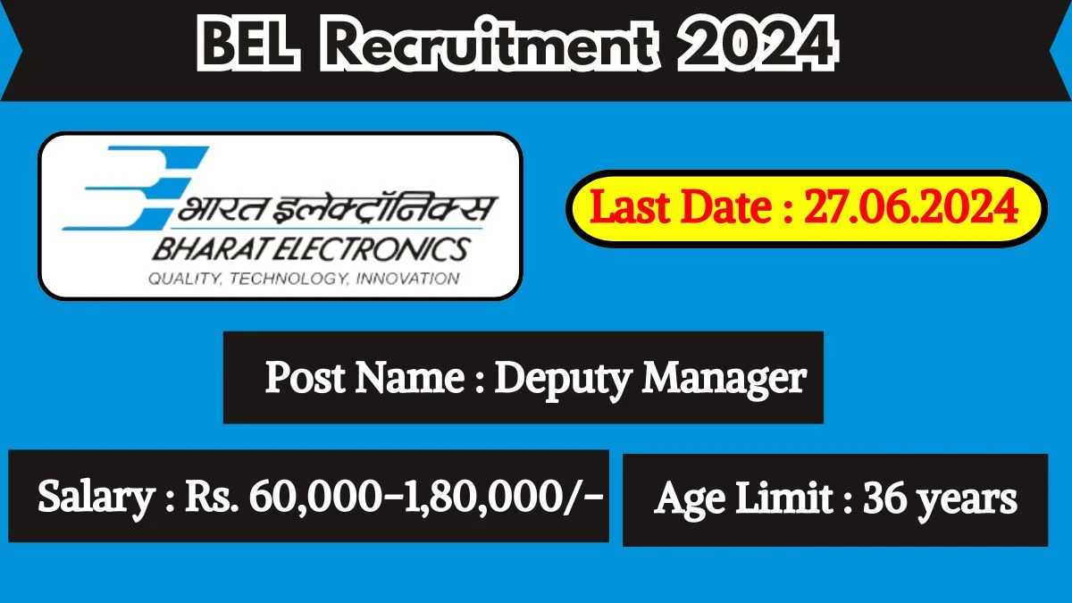 BEL Recruitment 2024 Notification Out For New Vacancy, Check Post, Salary, Age, Eligibility And How To Apply