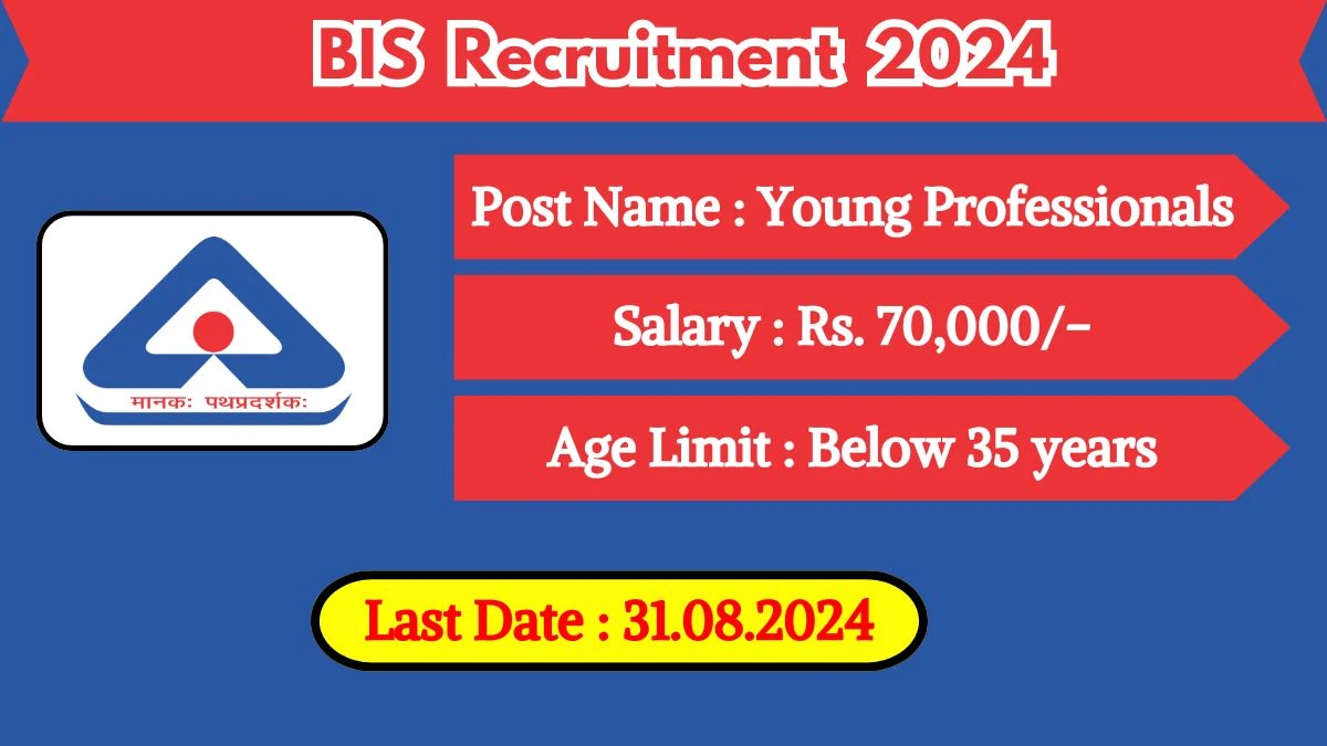 BIS Recruitment 2024 - Latest Young Professionals Vacancies on 02 June 2024