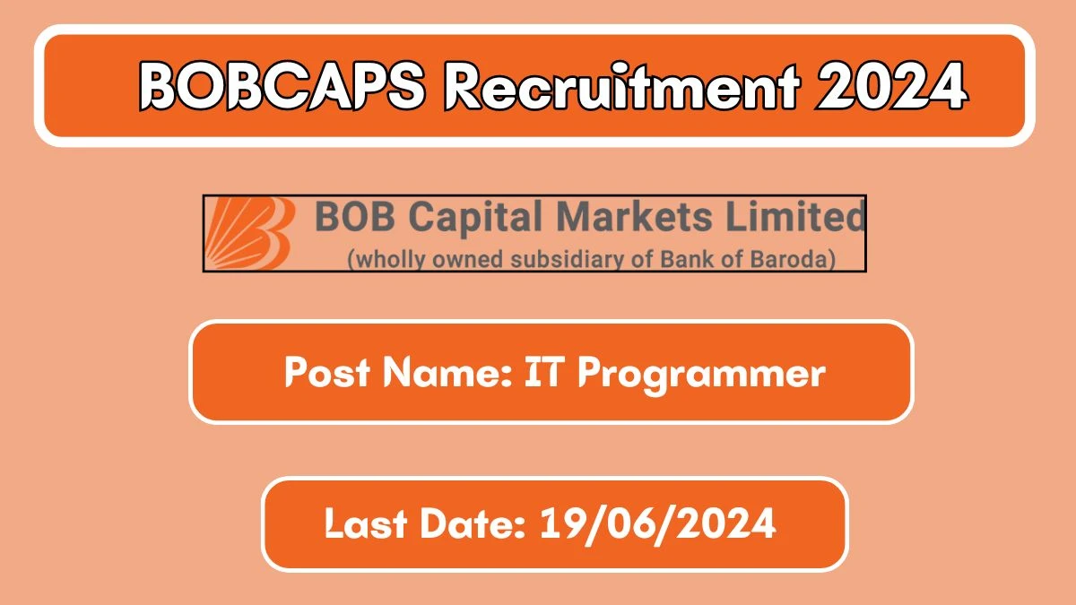 BOBCAPS Recruitment 2024 New Opportunity Out, Check Vacancy, Post, Qualification and Application Procedure