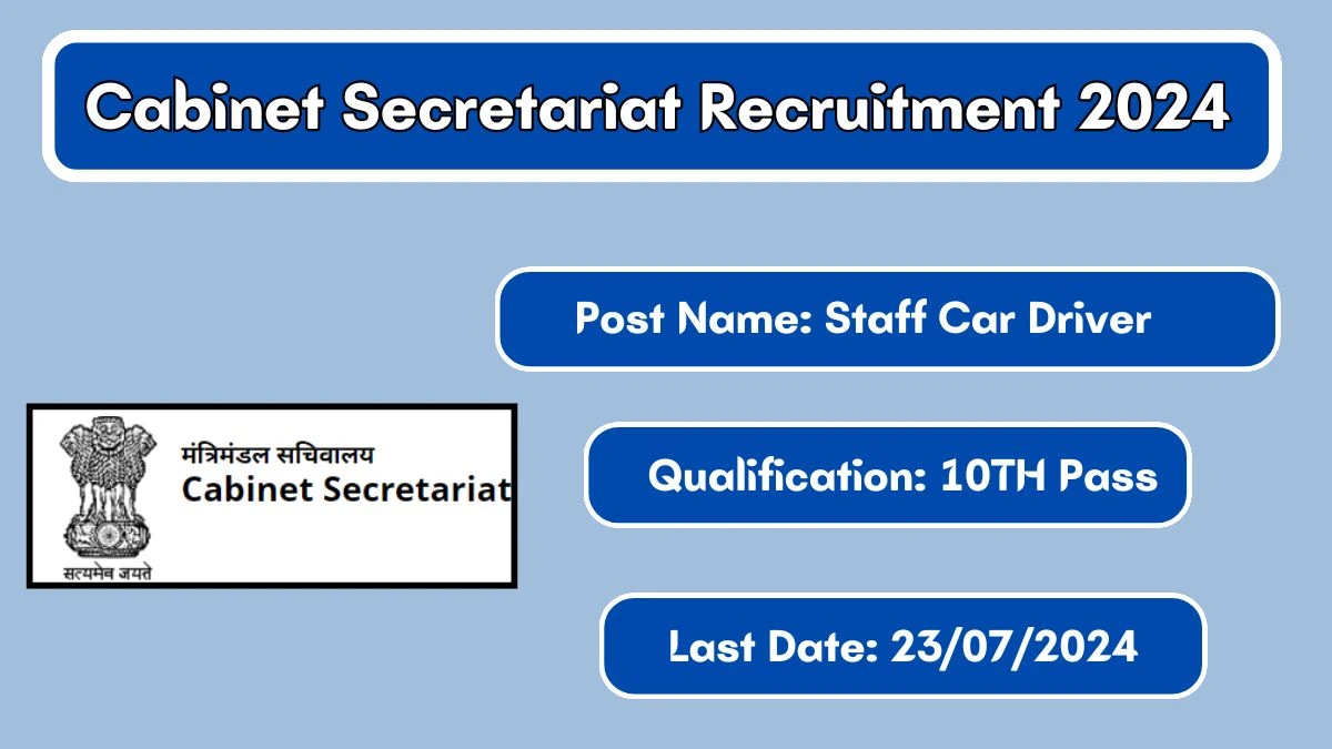 Cabinet Secretariat Recruitment 2024 New Opportunity Out, Check Vacancy, Post, Qualification and Application Procedure