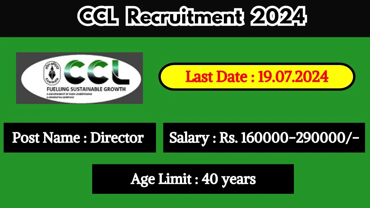 CCL Recruitment 2024 - Latest Director Vacancies On 21 June 2024