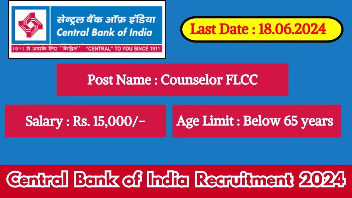 Central Bank of India Recruitment 2024 Check Post, Vacancy, Qualification, Place Of Posting And Application Procedure