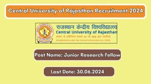 Central University of Rajasthan Recruitment 2024 Apply Online for JRF Job Vacancy, Know Qualification, Age Limit, Salary, Apply Online Date