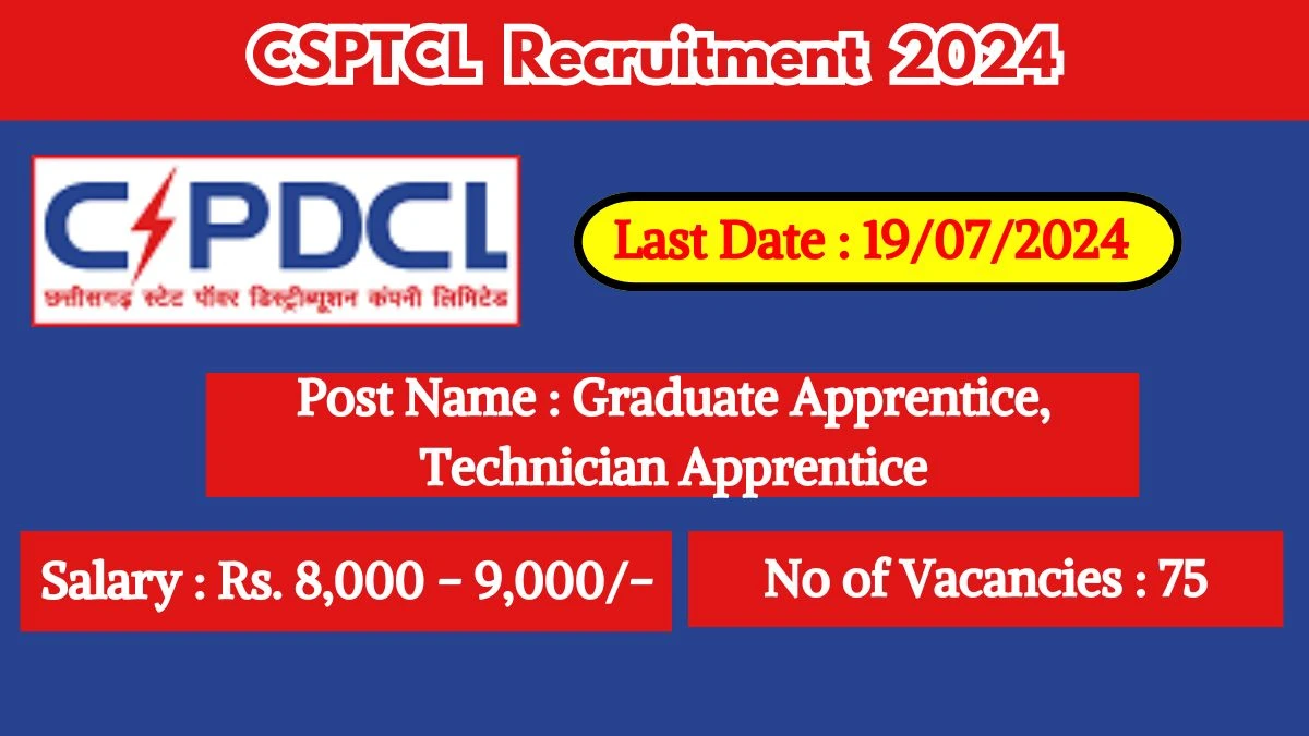 CSPTCL Recruitment 2024 New Apprentice Notification Out, Check Post, Vacancies, Salary, Qualification, Age Limit and How to Apply