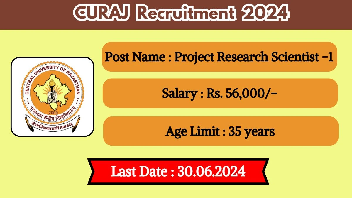 CURAJ Recruitment 2024 Check Post, Salary, Age, Qualifications And How To Apply