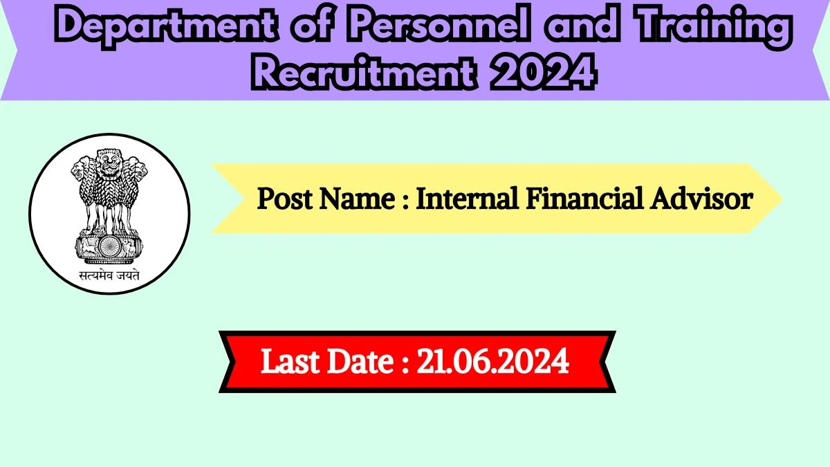 Department of Personnel and Training Recruitment 2024 Check Post, Vacancies, Experience And Application Procedure