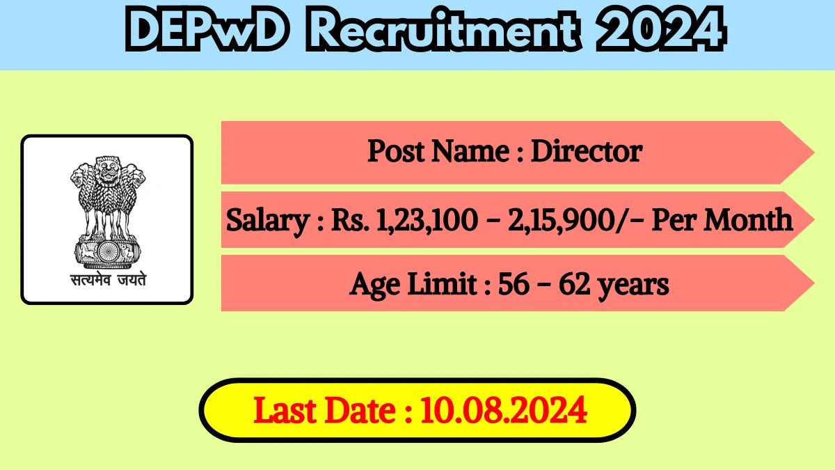 DEPwD Recruitment 2024 Apply Online for Director Job Vacancy, Know Qualification, Age Limit, Salary, Apply Online Date