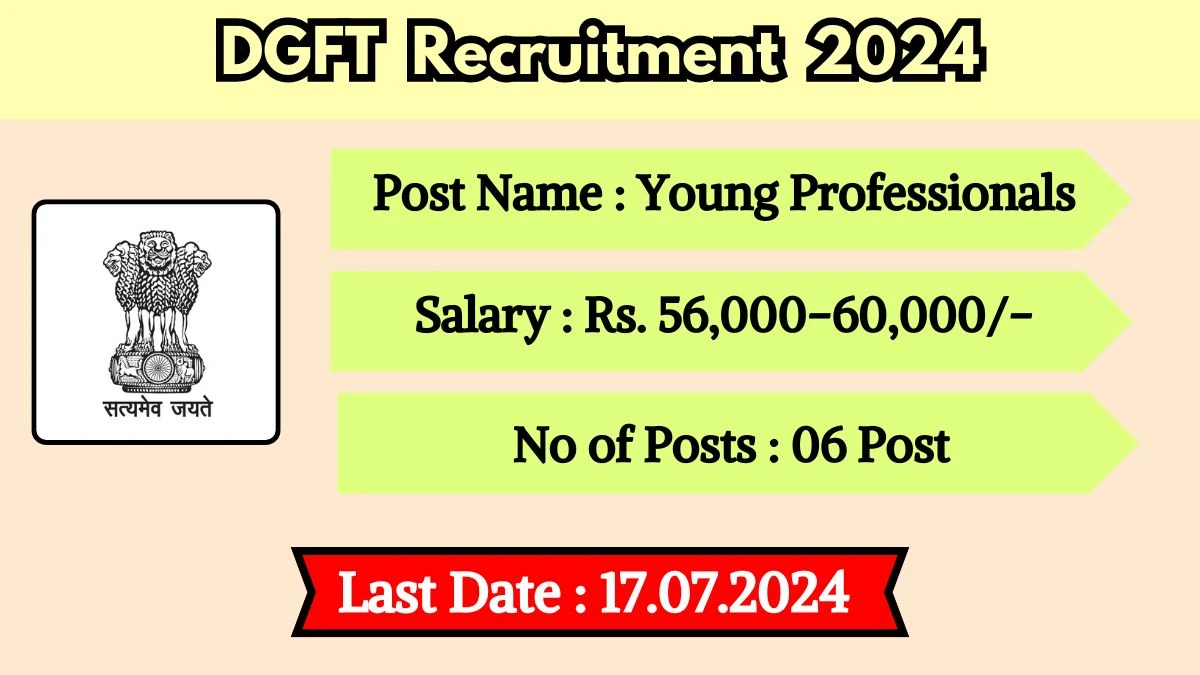 DGFT Recruitment 2024 Check Post, Salary, Age Limit, Qualification And How To Apply