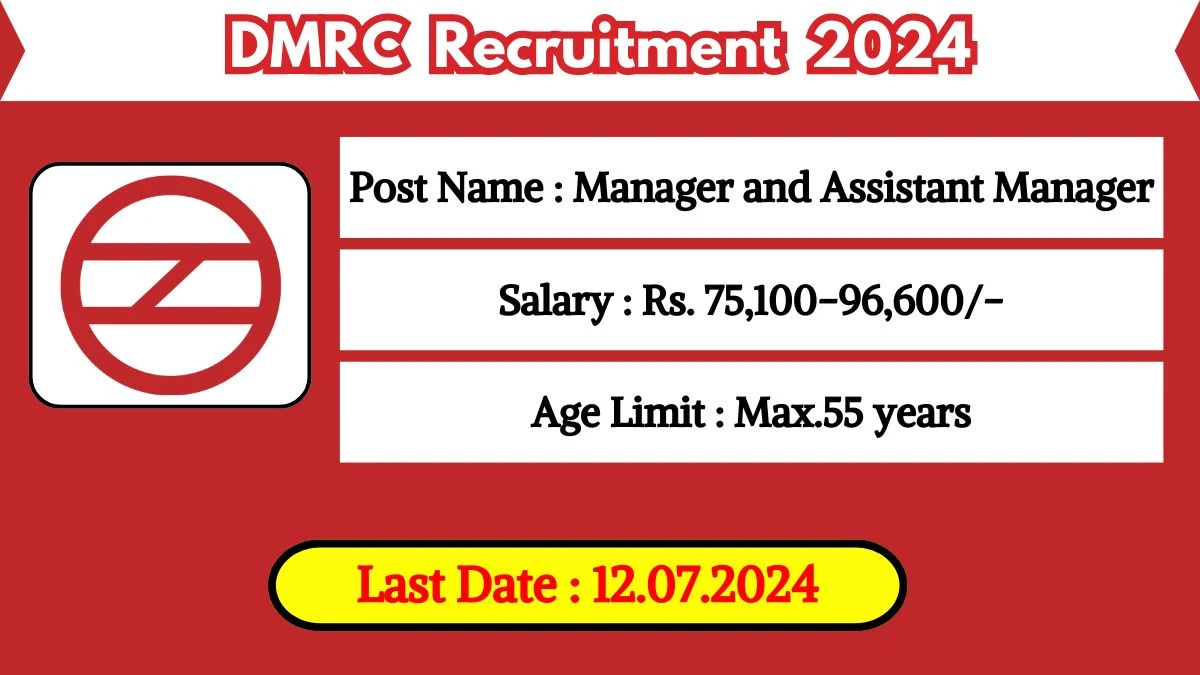 DMRC Recruitment 2024 Check Post, Salary, Age, Qualification And Other Important Details