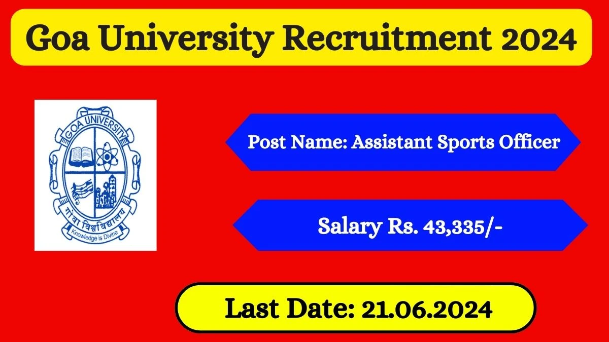 Goa University Recruitment 2024 Check Post, Salary, Educational Qualification, Age And Process To Apply
