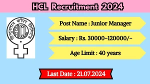 HCL Recruitment 2024 Check Post, Salary, Age, Qualification And Other Important Details