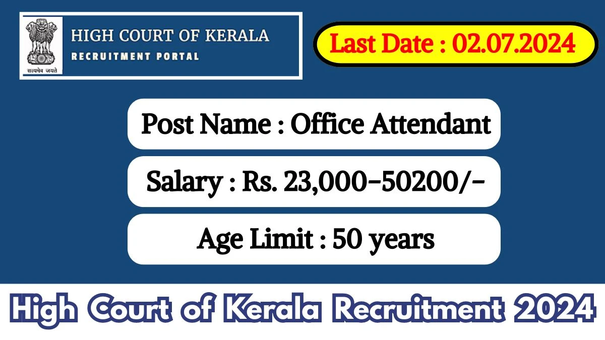 High Court of Kerala Recruitment 2024 Check Post, Vacancies, Age Limit, Educational Qualification, Scale Of Pay And How To Apply