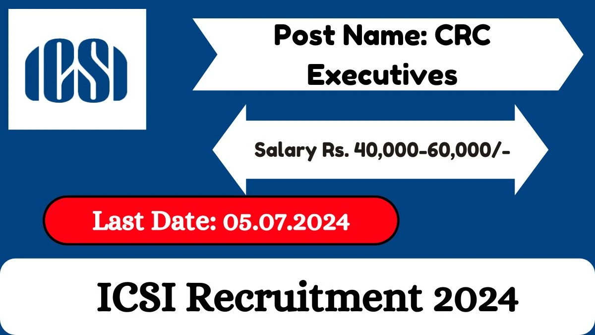 ICSI Recruitment 2024 Check Post, Age Limit, Salary And Apply Now