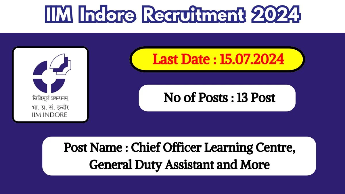 IIM Indore Recruitment 2024 Check Post, Salary, Age Limit, Qualification And How To Apply