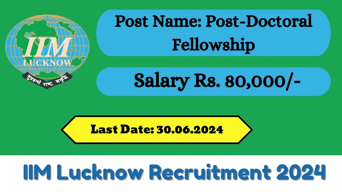 IIM Lucknow Recruitment 2024 Check Post, Age Limit, Qualification, Salary And Application Details