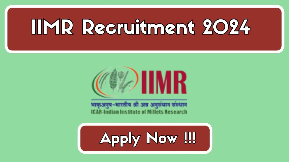 IIMR Recruitment 2024 - Latest Project Assistant Vacancies on 06 June 2024
