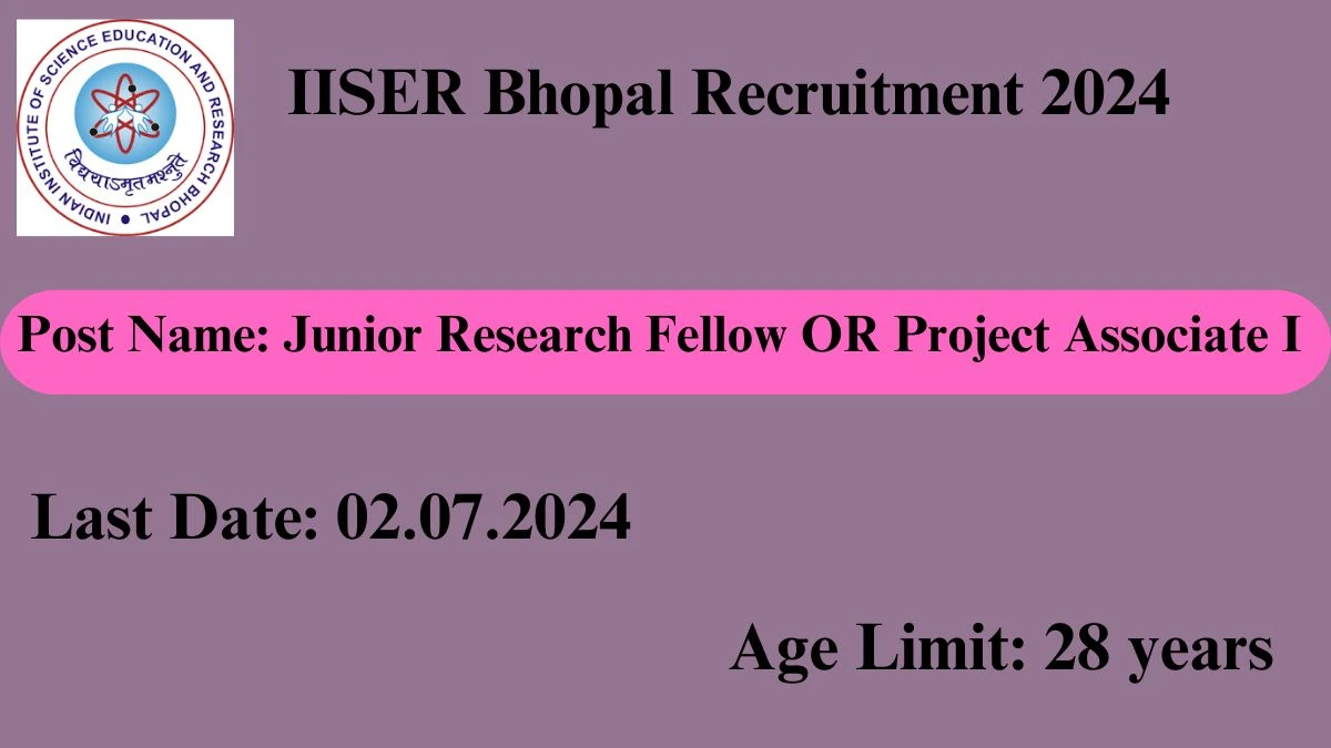 IISER Bhopal Recruitment 2024: Check Post, Age Limit, Tenure, Salary And Apply Now