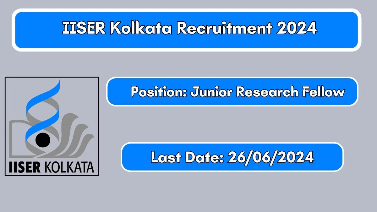 IISER Kolkata Recruitment 2024 - Latest Junior Research Fellow Vacancies on 18 June 2024