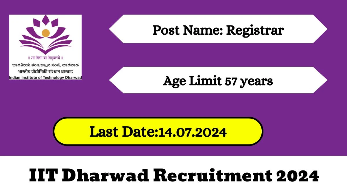 IIT Dharwad Recruitment 2024 Notification Out For Vacancies, Check Posts, Qualification, Age And How To Apply