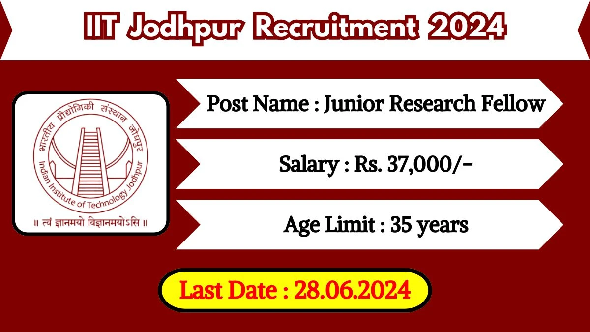 IIT Jodhpur Recruitment 2024 Check Post, Vacancies, Salary, Educational Qualification And How To Apply