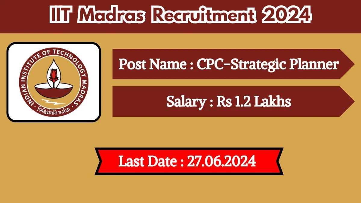 IIT Madras Recruitment 2024 Notification Out, Check Post, Age Limit, Salary, Qualification And Other Vital Details