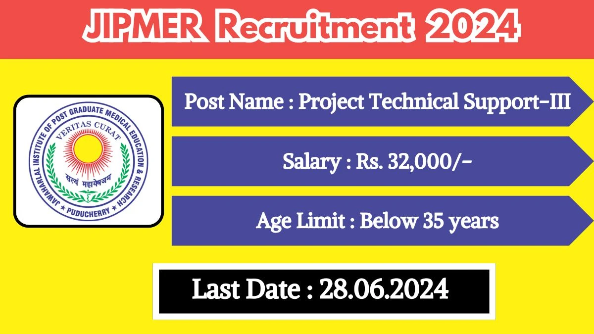 JIPMER Recruitment 2024 Notification Out For Fresh Vacancy, Check Post, Age Limit, Place Of Posting, Salary And Process To Apply