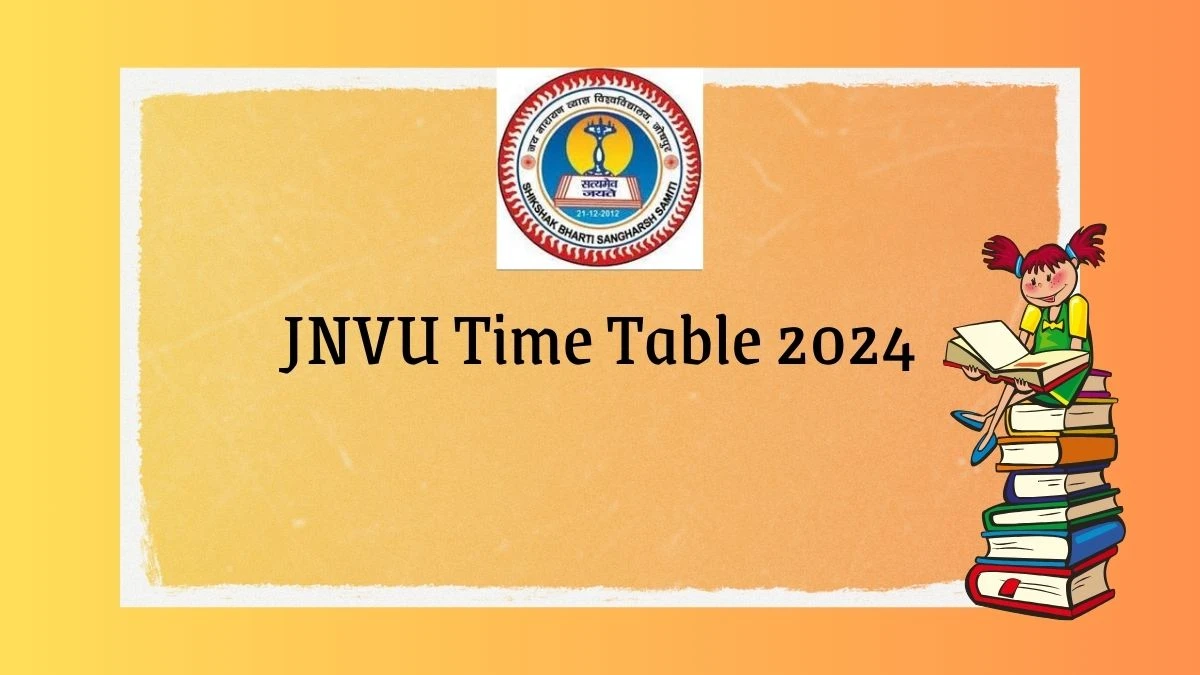 JNVU Time Table 2024 (Out) at jnvuiums.in D. Pharmacy I Supplementary PDF Here