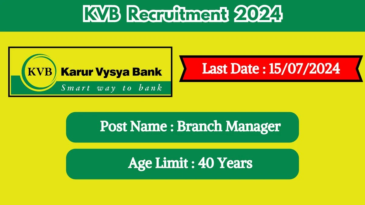 KVB Recruitment 2024 New Opportunity Out, Check Vacancy, Post, Qualification and Application Procedure