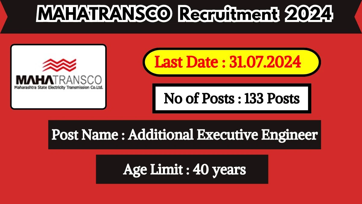 MAHATRANSCO Recruitment 2024 Check Post, Age Limit, Qualification, Salary And How To Apply