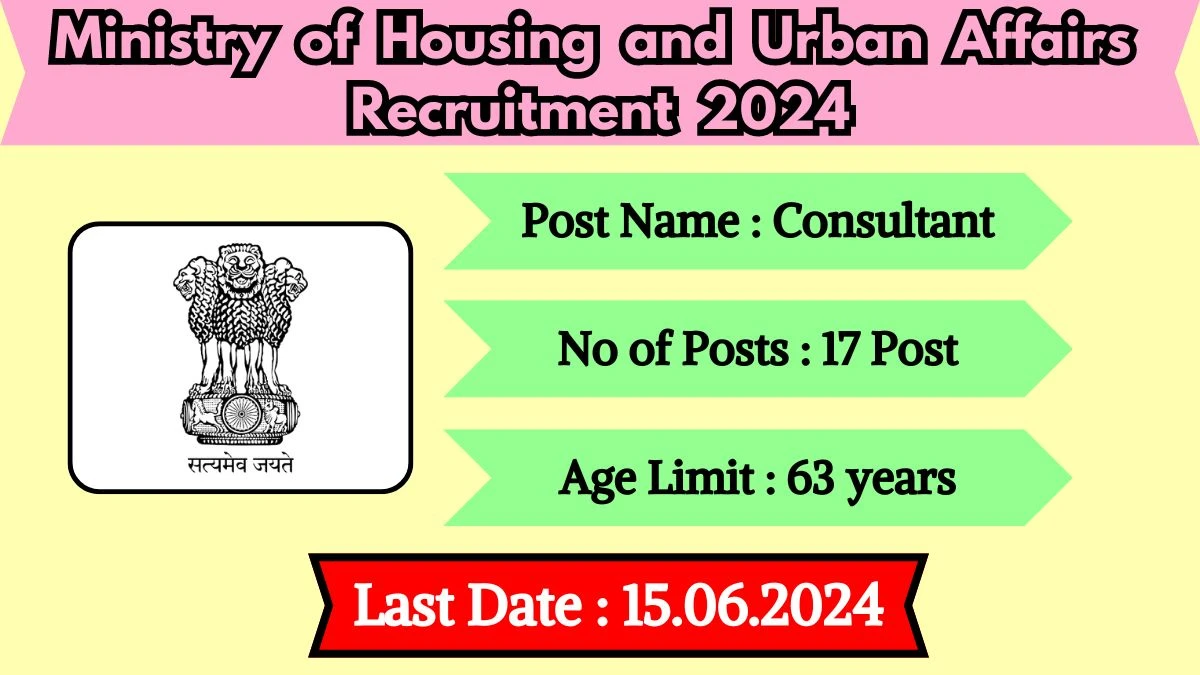 Ministry of Housing and Urban Affairs Recruitment 2024 - Latest Consultants Vacancies on 05 June 2024